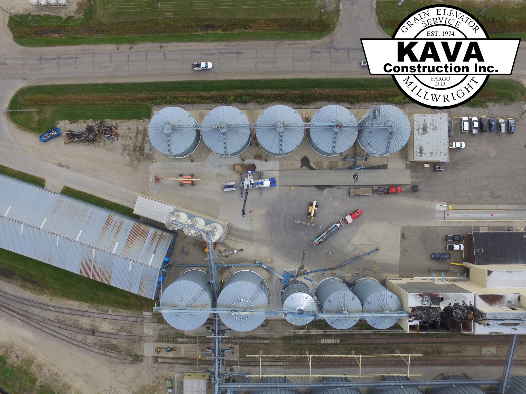 aerial view of a Kava Construction site